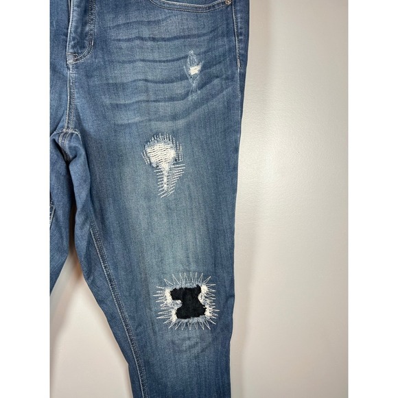 Melissa McCartney Seven Mid Rise Patchwork Skinny Ankle Jeans, Plus Size 16W - Picture 7 of 11